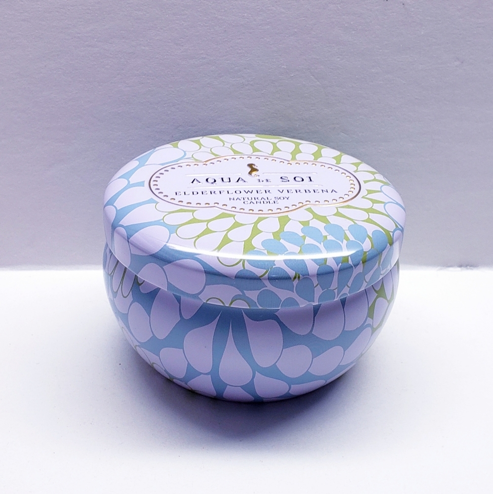 Natural Soy Candles ELDERFLOWER VERBENA Aqua de Soi Tin Candle 9 oz